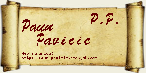 Paun Pavičić vizit kartica